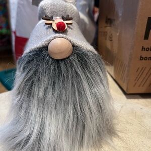 Gray and White Gnome Plush Decor